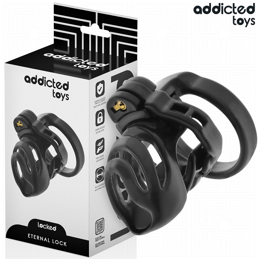 ADDICTED TOYS LOCKED - GAIOLA PARA PÃNIS COM TRAVA ETERNA 9 CM